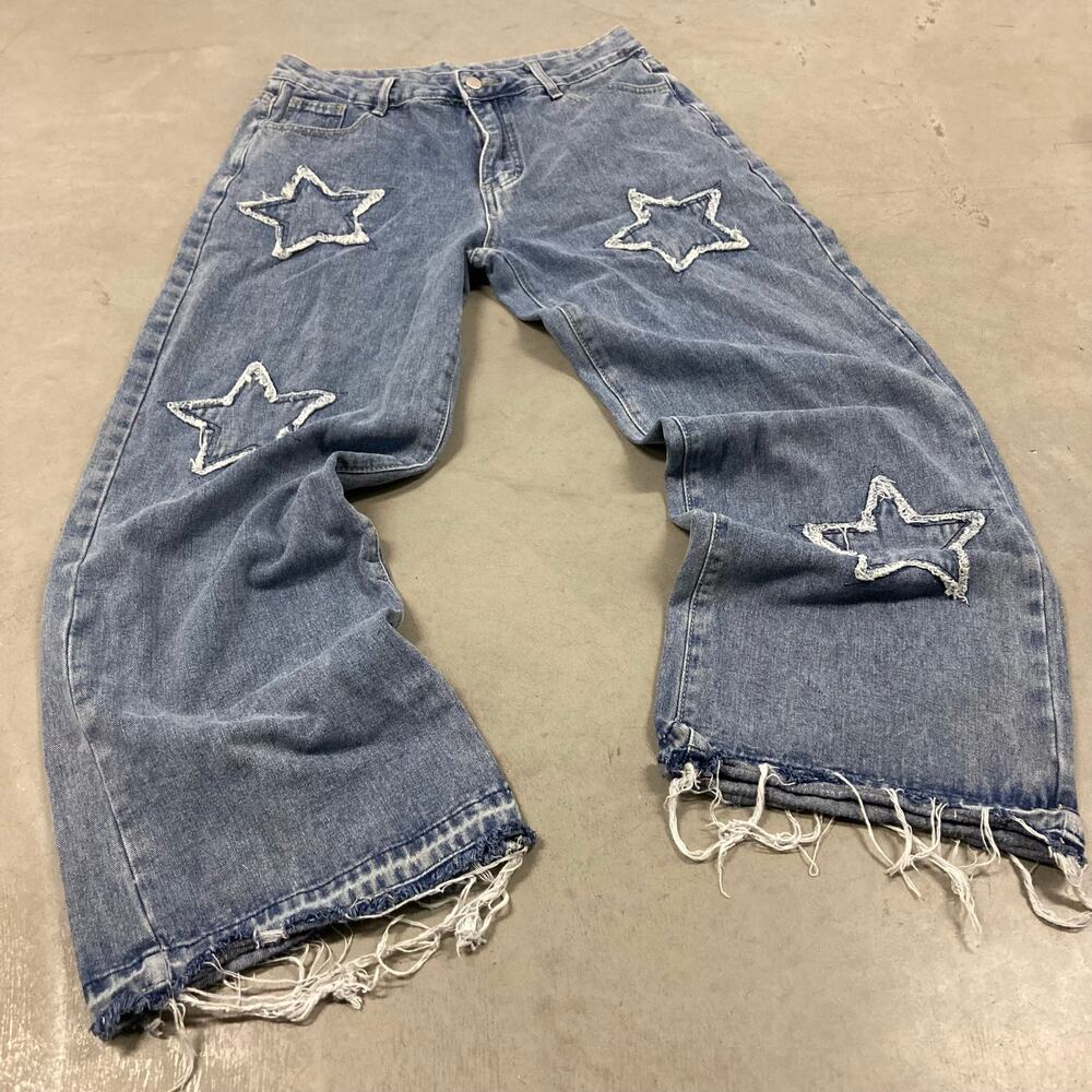 Y2K star patterned baggy jeans 31x28